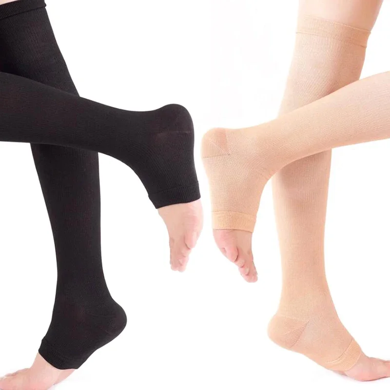 Compression Sock Medical - ถุงเท้ารัดกล้ามเนื้อแบบยาวถึงเข่า 1 คู่ สำหรับรองรับน่องและช่วยในการไหลเวียนโลหิต สำหรับผู้มีอาการเส้นเลือดขอด อุปกรณ์รัดกล้ามเนื้อทางการแพทย์
