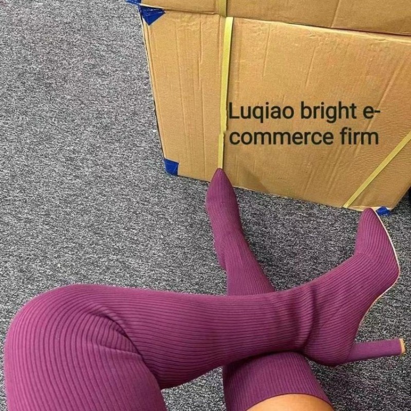 รองเท้าบูทแฟชั่นผู้หญิงแบบเซ็ก - Knee High Sock Women บทวิจารณ์และราคา