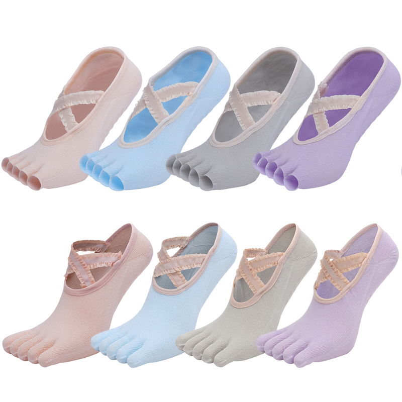ห้านิ้วถุงเท้าโยคะลูกไม้ Cross - Toe Sock Split บทวิจารณ์และราคา
